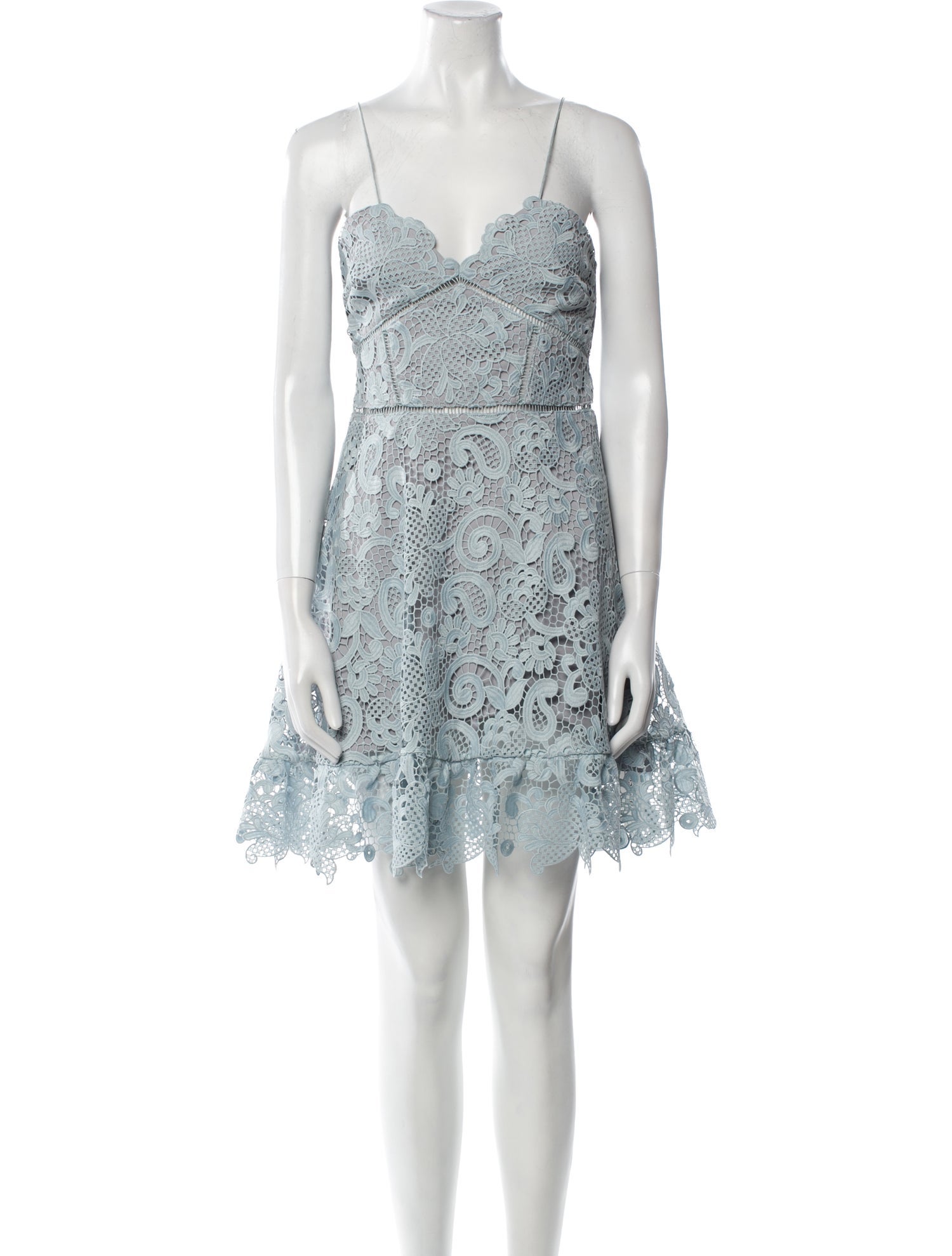 Self-Portrait V-Neck Mini Dress