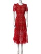 Self-Portrait Lace Pattern Midi Length Dress