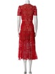 Self-Portrait Lace Pattern Midi Length Dress