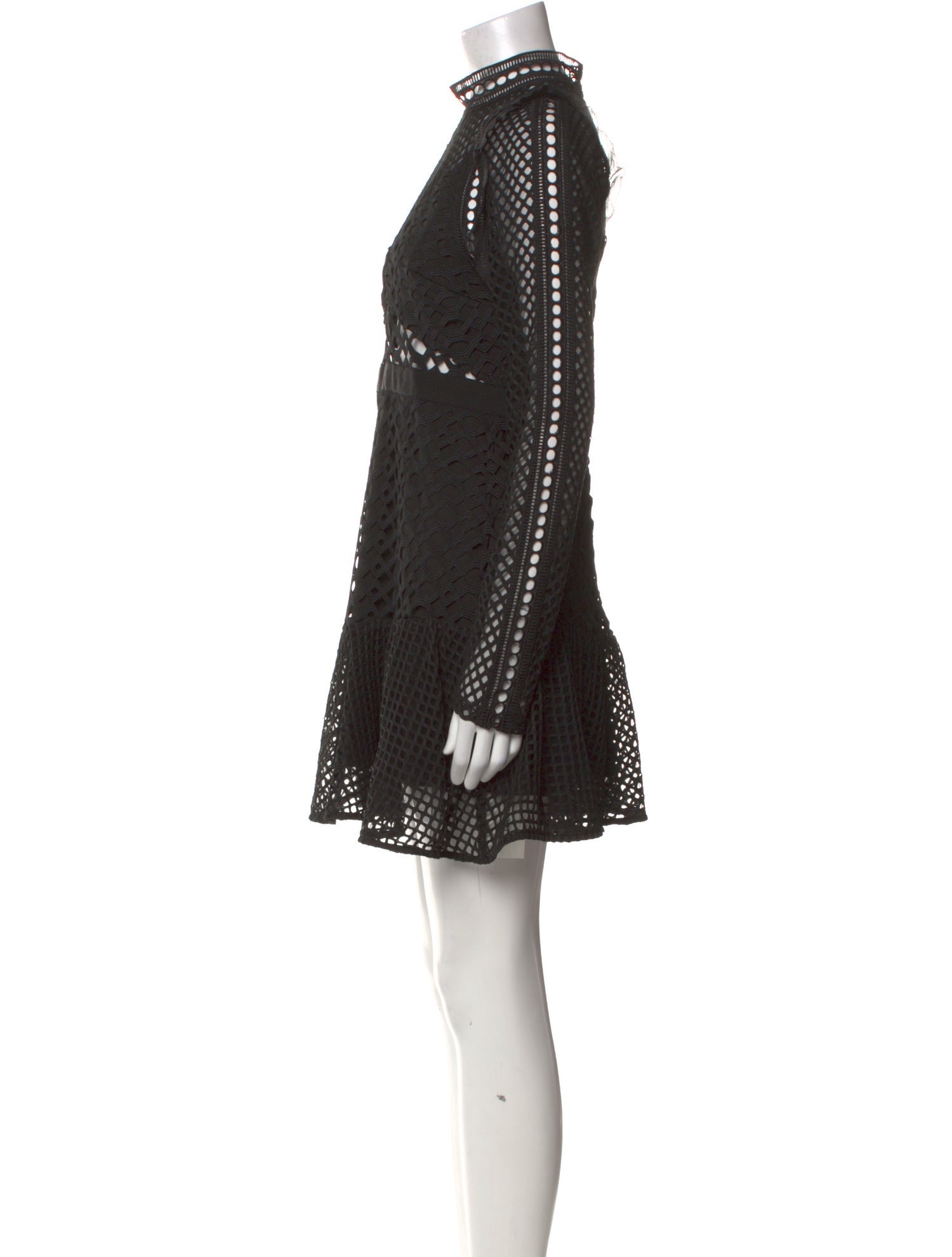 Self-Portrait Lace Pattern Mini Dress