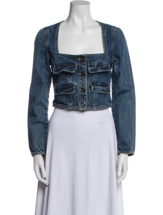 Self-Portrait Printed Square Neckline Crop Top