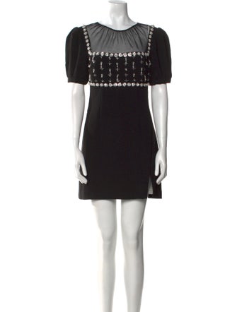 Self-Portrait Crew Neck Mini Dress