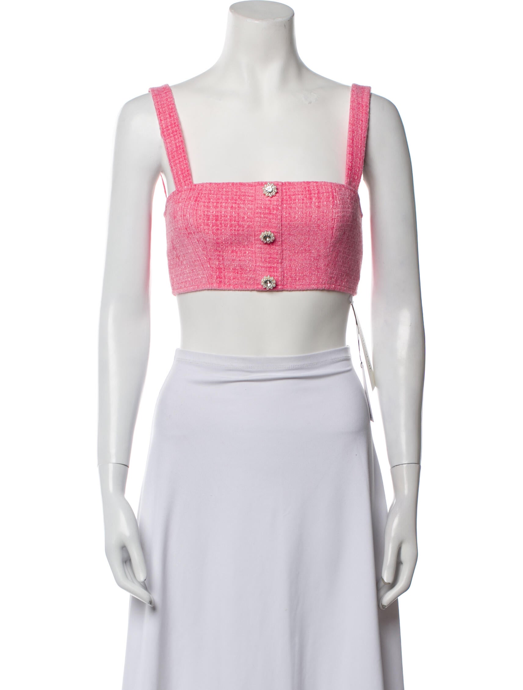 Self-Portrait Square Neckline Sleeveless Crop Top w/ Tags