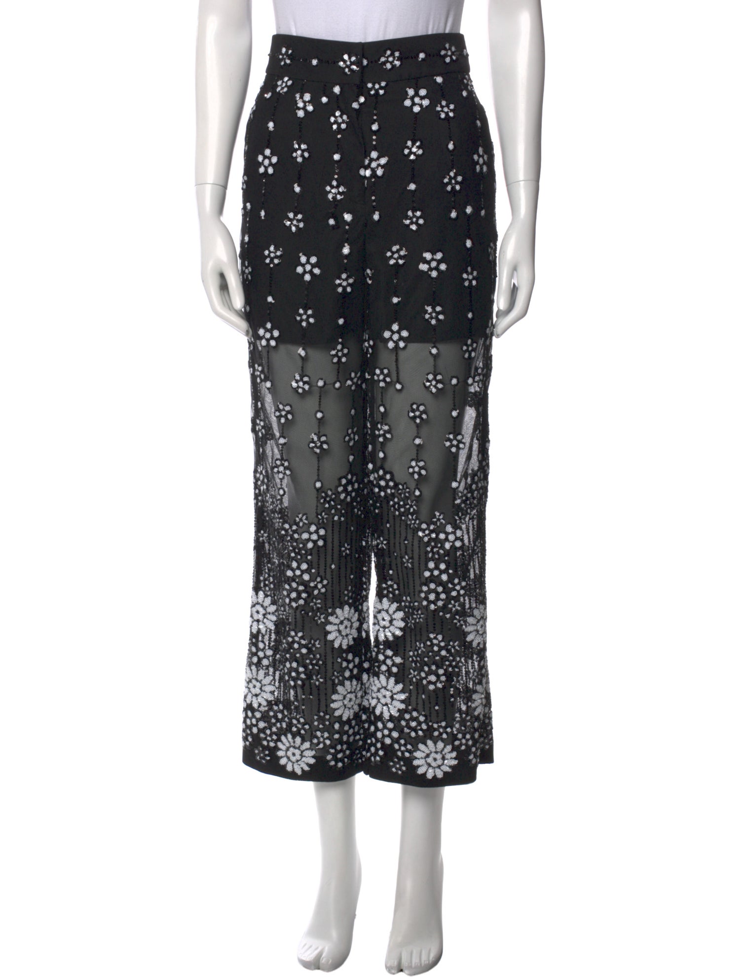 Self-Portrait Floral Print Wide Leg Pants w/ Tags