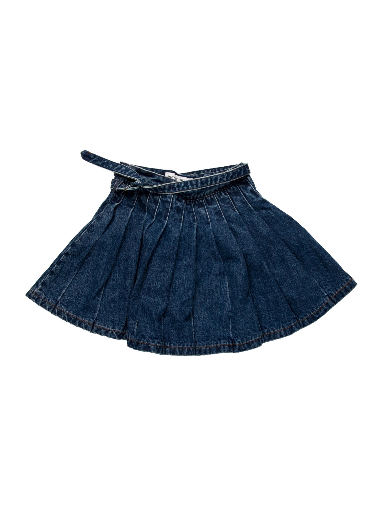 Self-Portrait Pleated Accents Mini Skirt