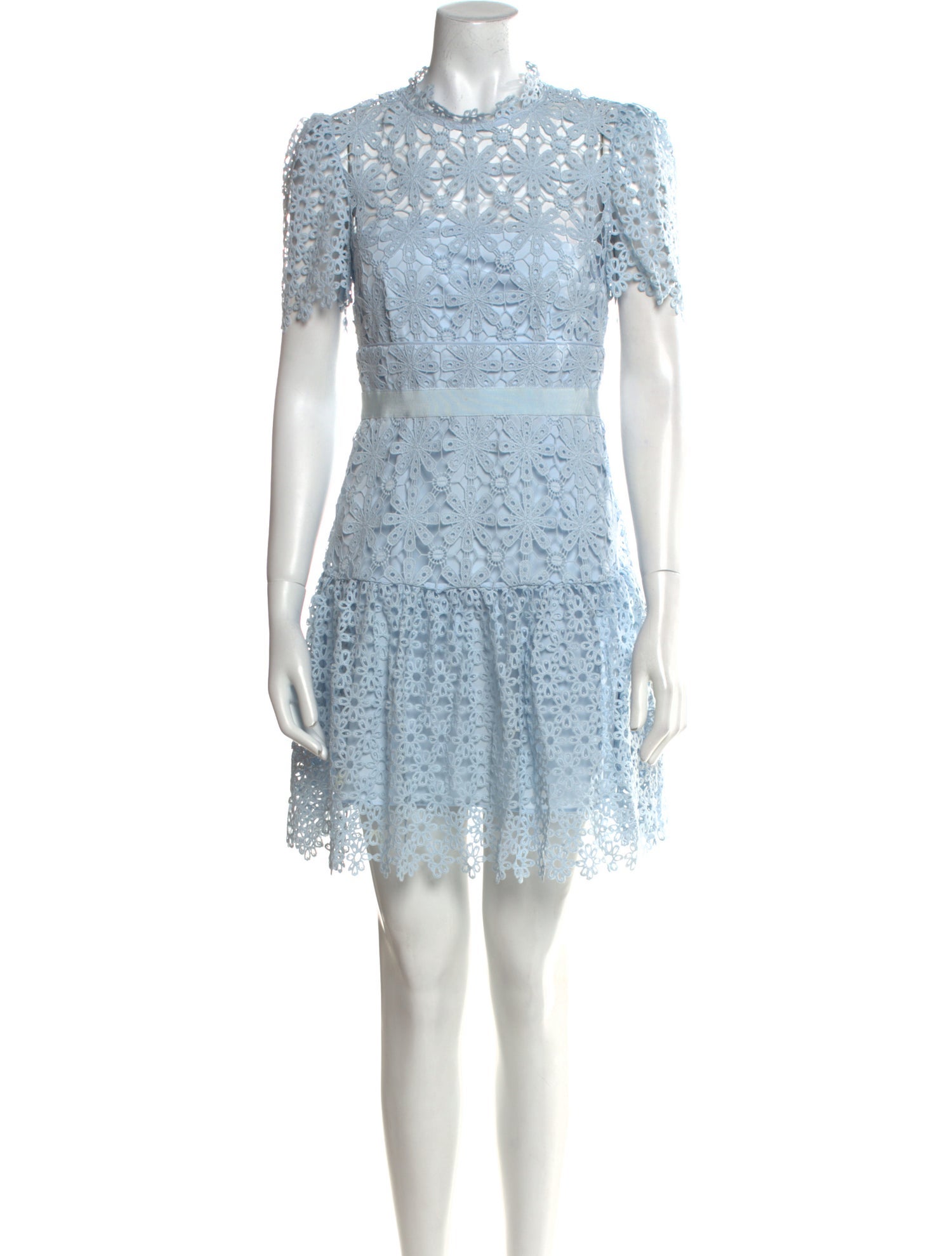 Self-Portrait Lace Pattern Mini Dress