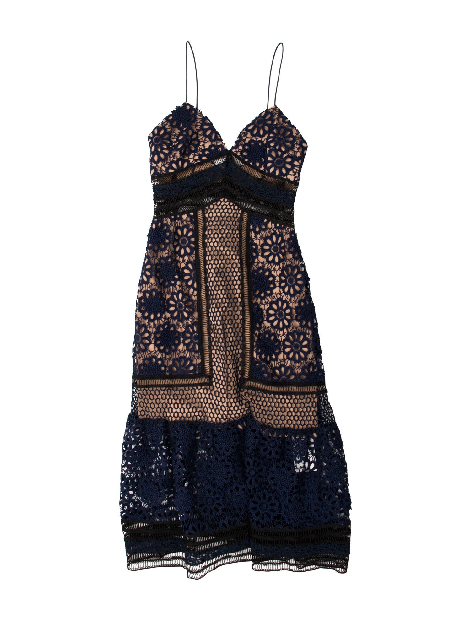 Self-Portrait Lace Pattern Mini Dress