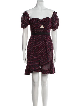 Self-Portrait Polka Dot Print Mini Dress