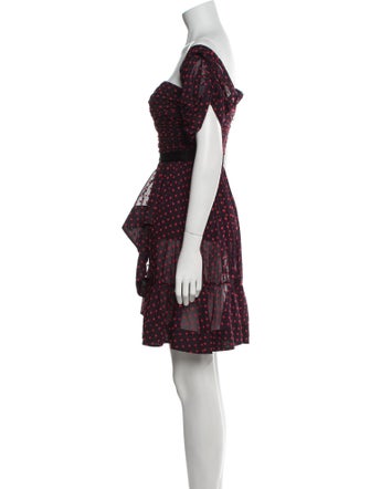 Self-Portrait Polka Dot Print Mini Dress