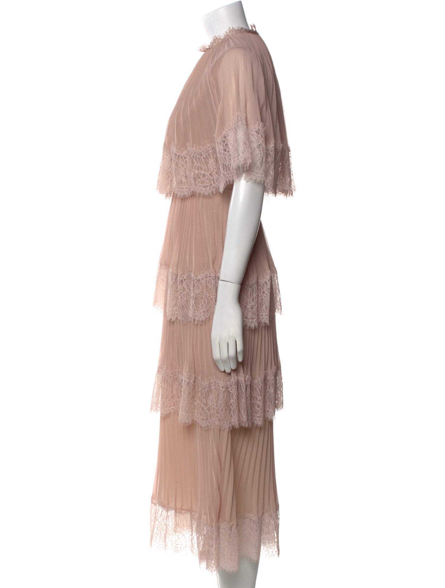 Self-Portrait Mock Neck Long Dress