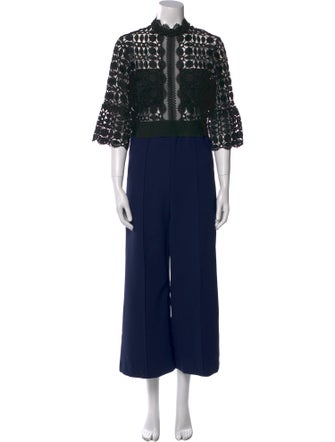 Self-Portrait Mock Neck Jumpsuit