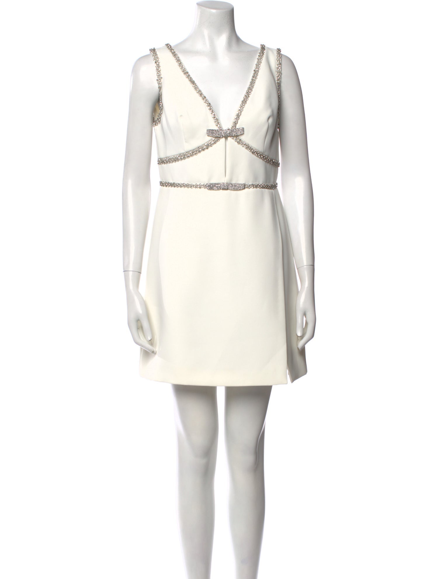 Self-Portrait V-Neck Mini Dress