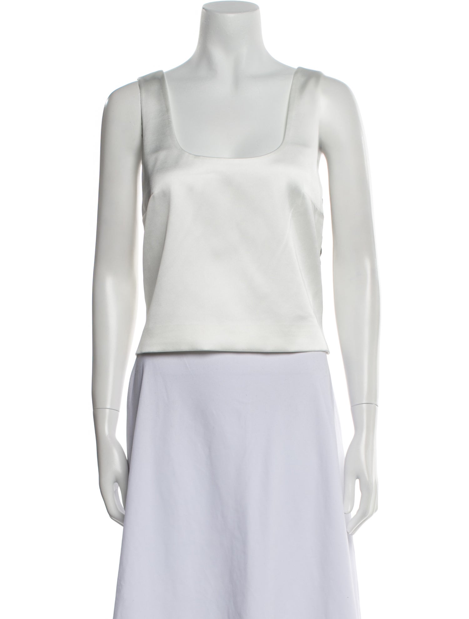 Self-Portrait Square Neckline Sleeveless Crop Top