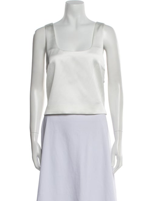 Self-Portrait Square Neckline Sleeveless Crop Top