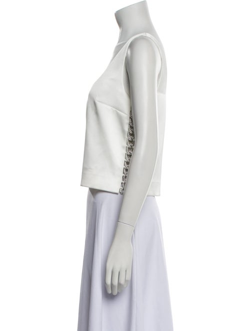 Self-Portrait Square Neckline Sleeveless Crop Top