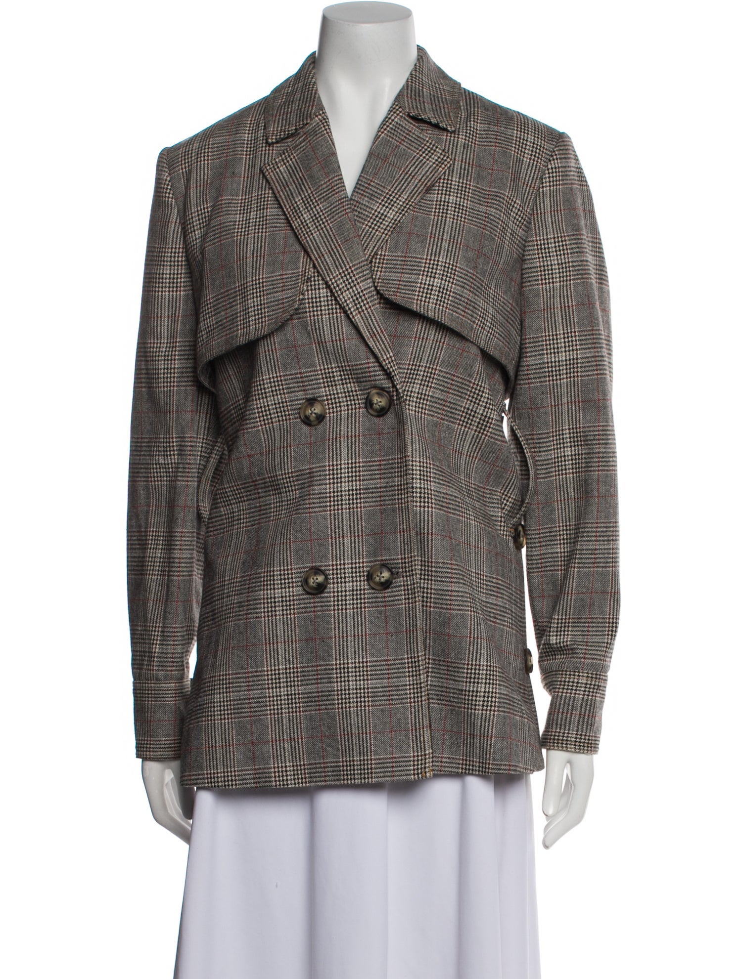 Self-Portrait Plaid Print Blazer