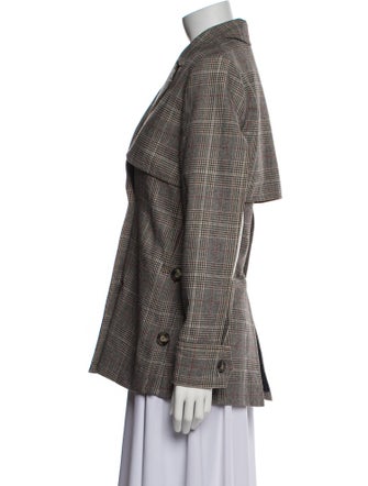 Self-Portrait Plaid Print Blazer