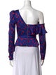 Self-Portrait Printed One-Shoulder Blouse