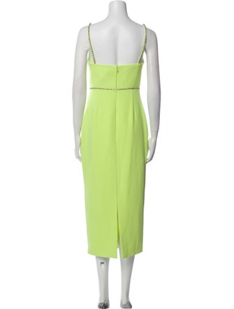 Self-Portrait Square Neckline Midi Length Dress