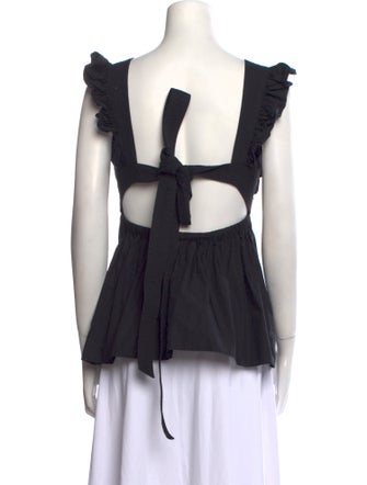 Self-Portrait Square Neckline Sleeveless Top