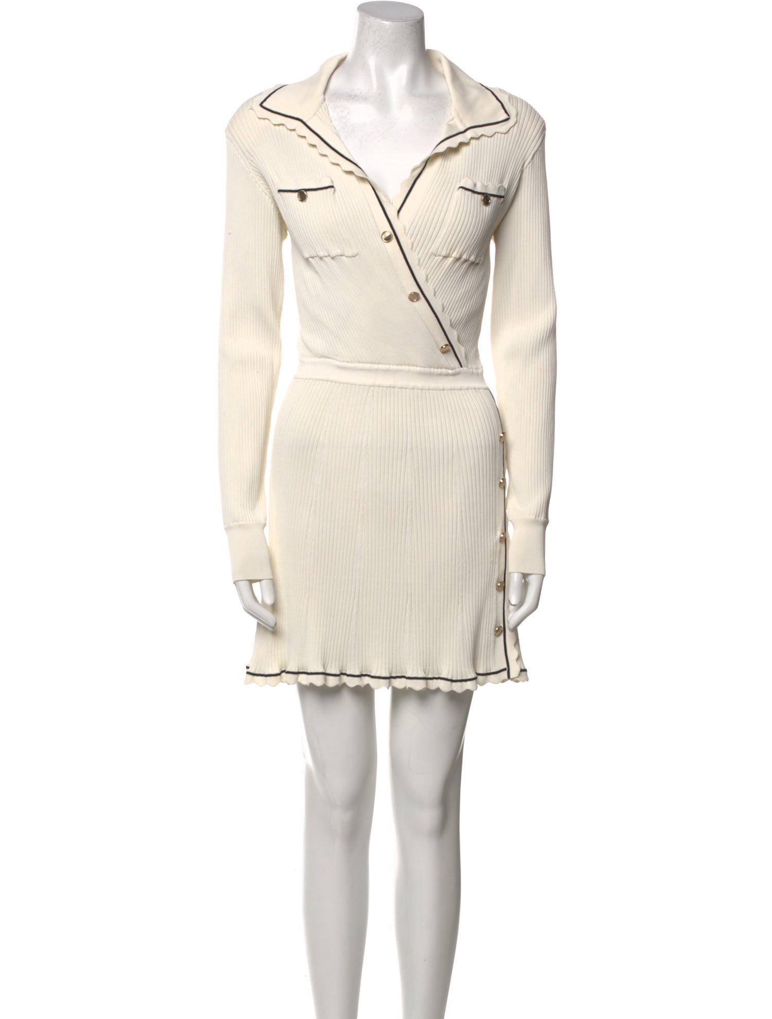 Self-Portrait V-Neck Mini Dress