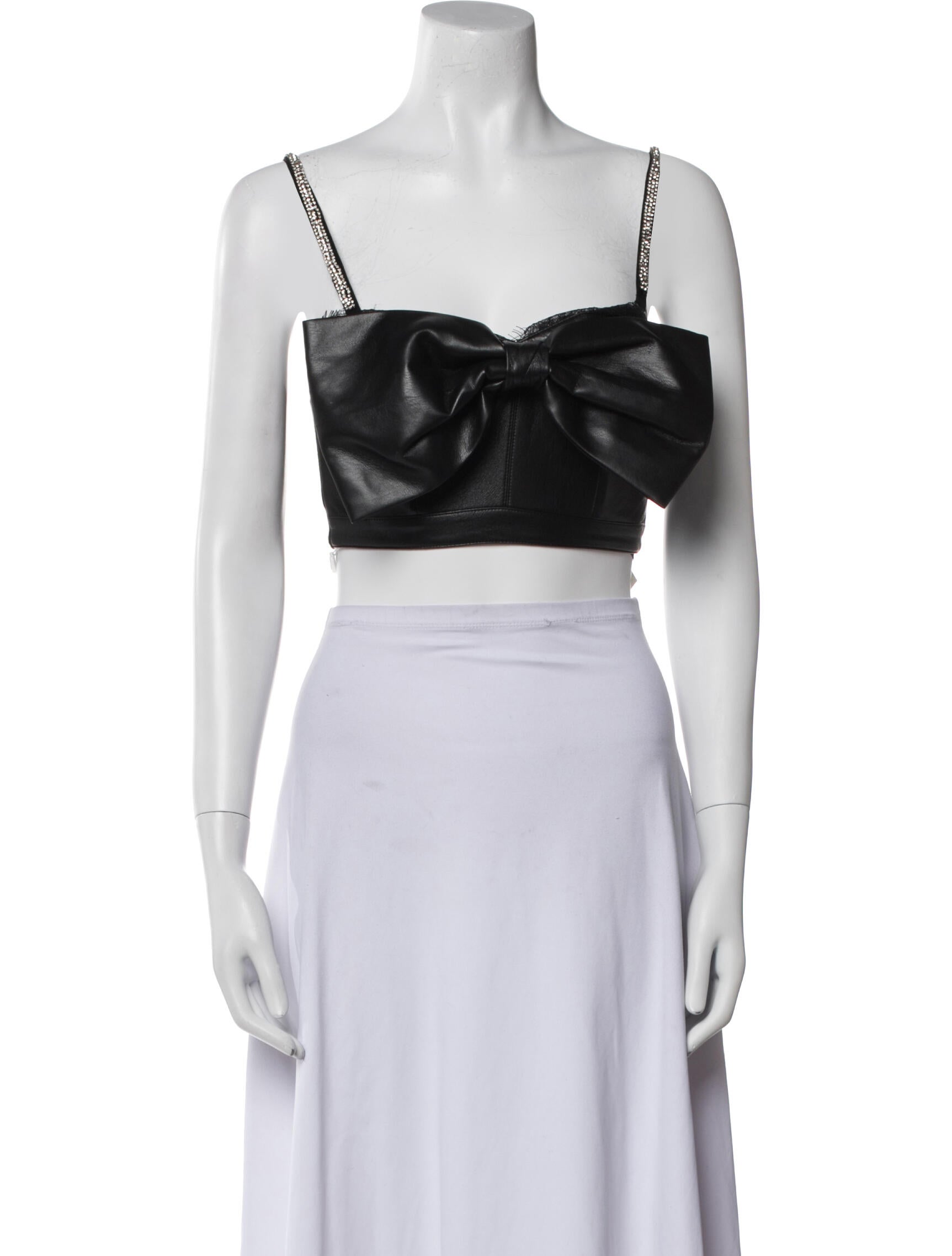 Self-Portrait Square Neckline Sleeveless Crop Top w/ Tags