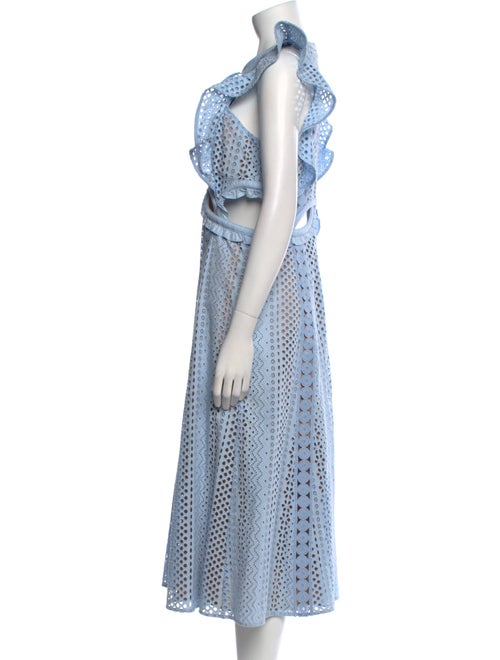 Self-Portrait Lace Pattern Midi Length Dress