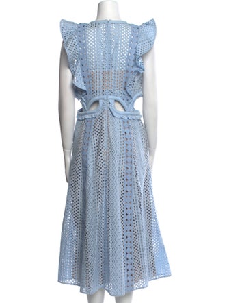 Self-Portrait Lace Pattern Midi Length Dress