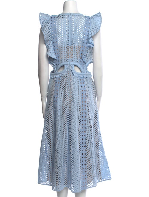 Self-Portrait Lace Pattern Midi Length Dress