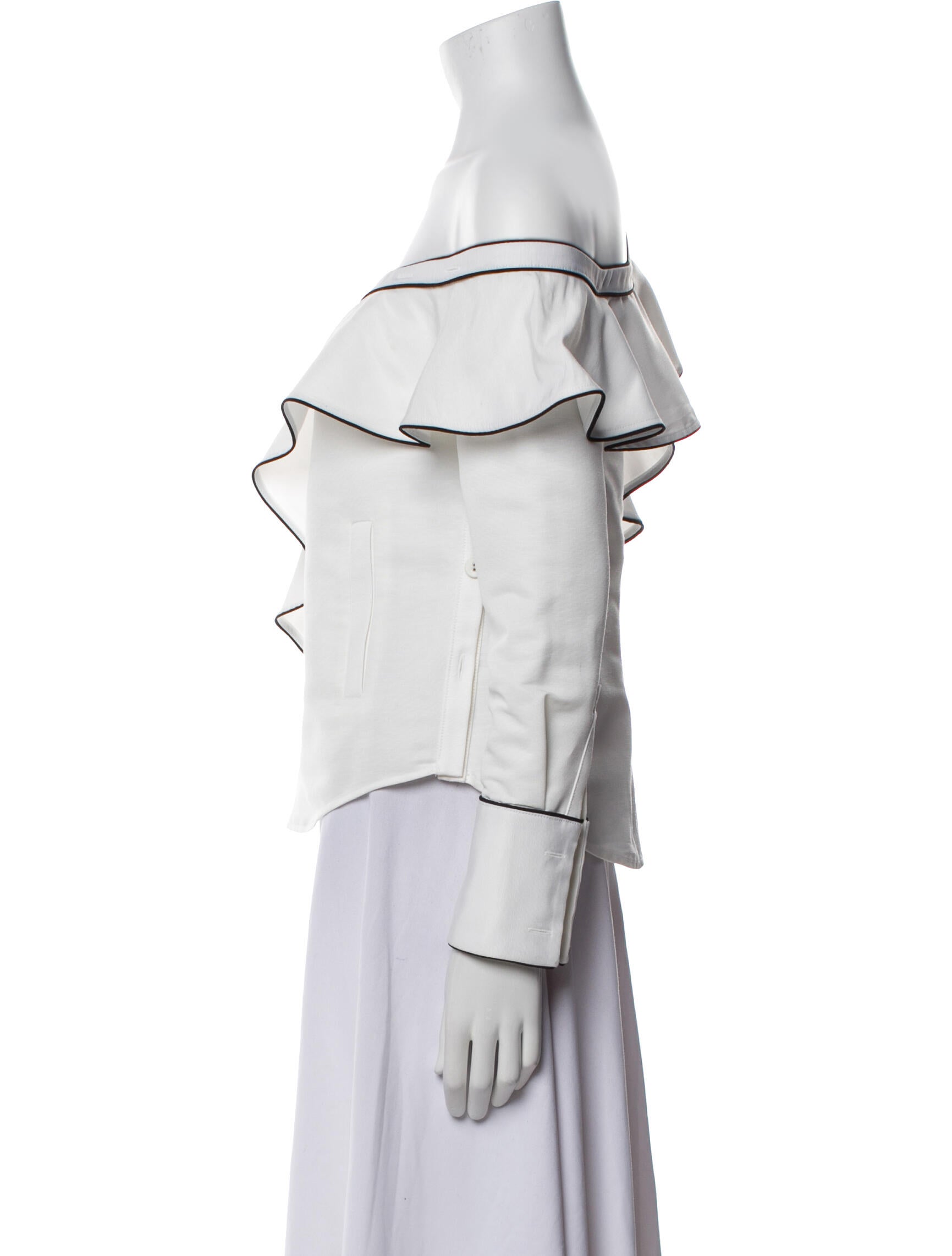 Self-Portrait Asymmetrical Long Sleeve Top