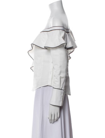 Self-Portrait Asymmetrical Long Sleeve Top