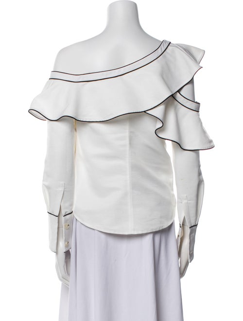 Self-Portrait Asymmetrical Long Sleeve Top