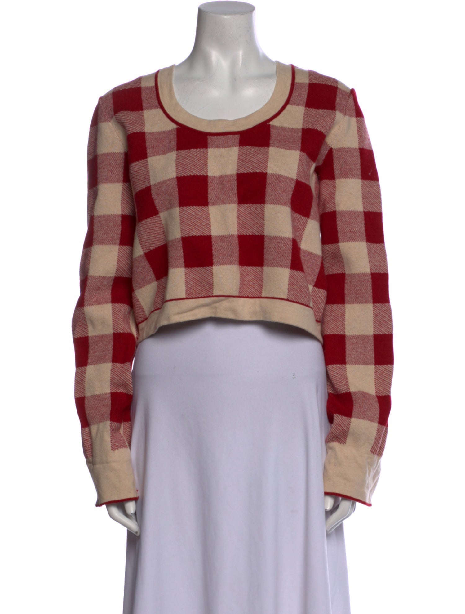 Self-Portrait Plaid Print Scoop Neck Sweater