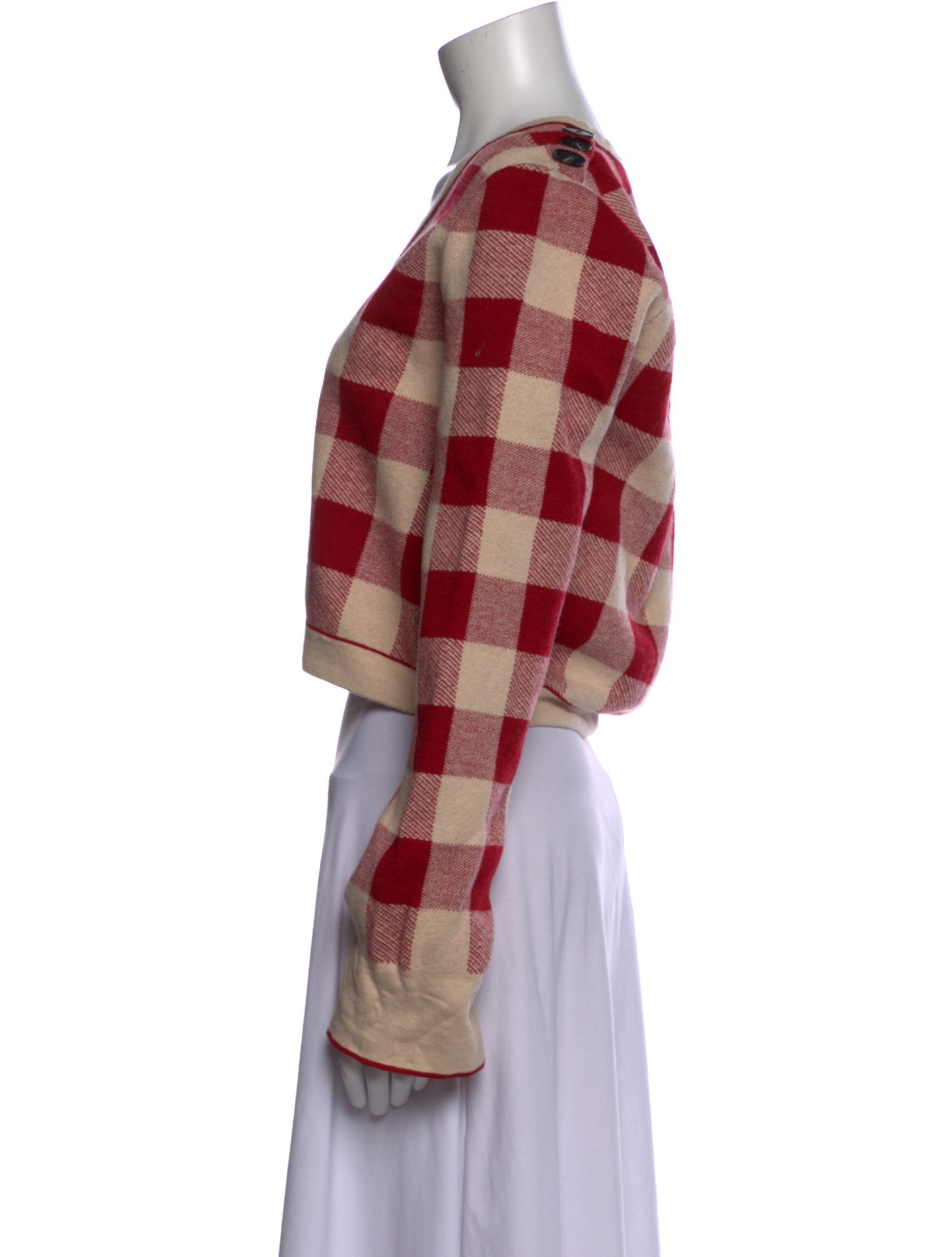 Self-Portrait Plaid Print Scoop Neck Sweater