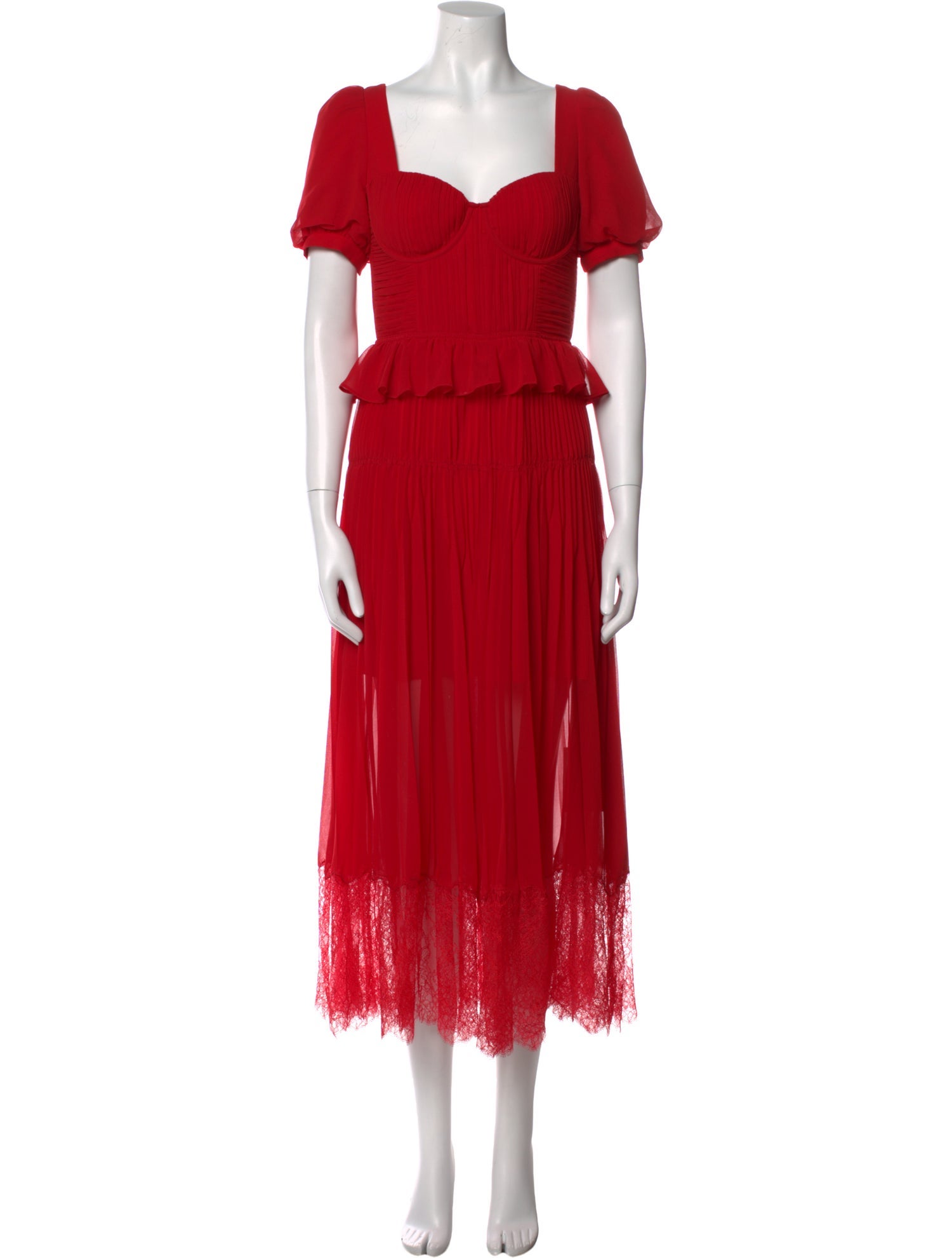 Self-Portrait Square Neckline Long Dress