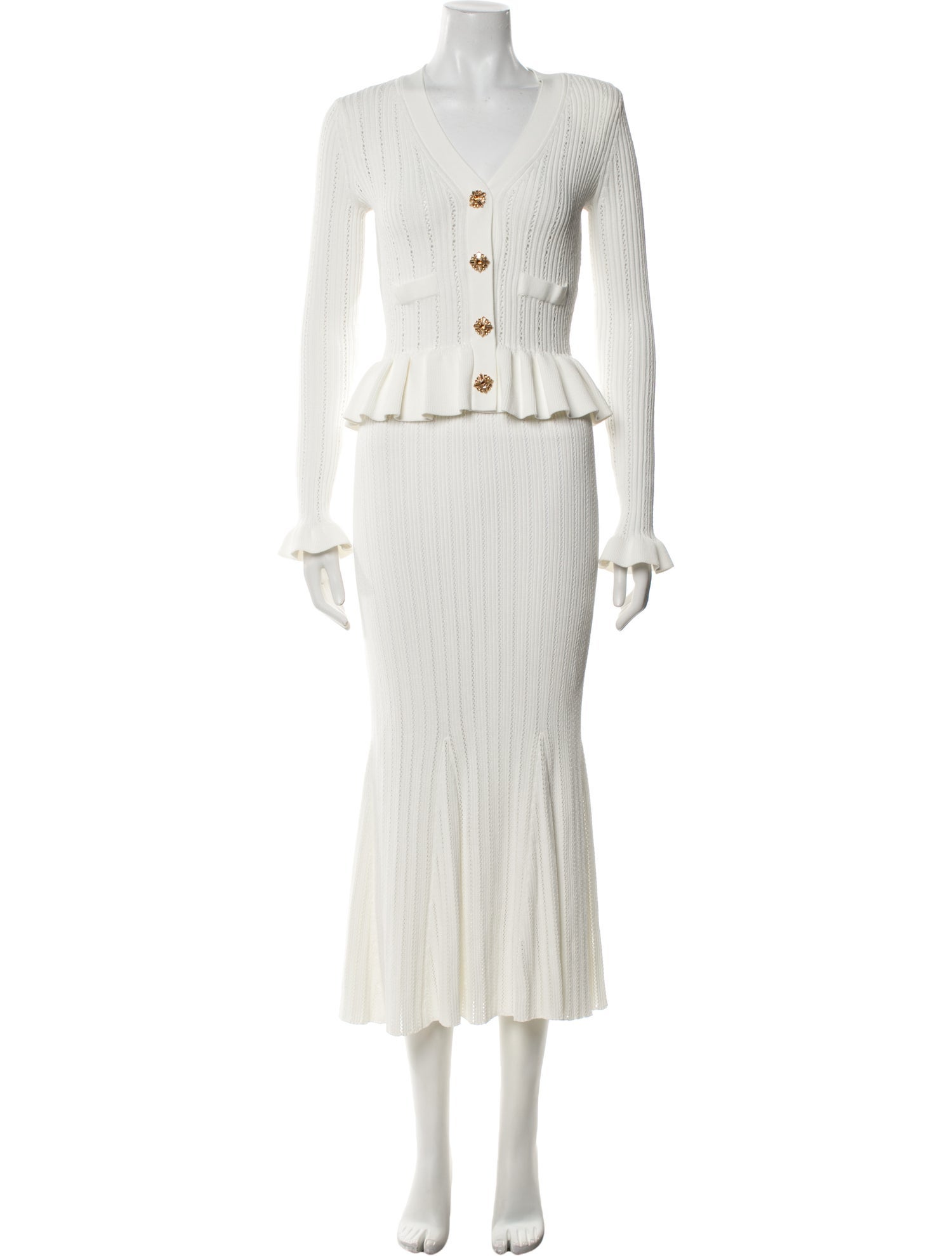 Self-Portrait V-Neck Long Dress