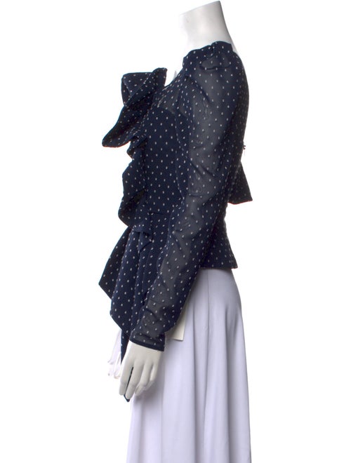 Self-Portrait Printed Cowl Neck Crop Top