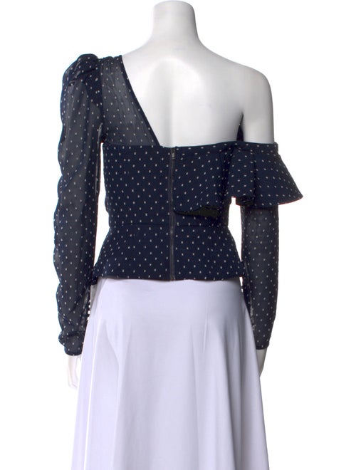 Self-Portrait Printed Cowl Neck Crop Top