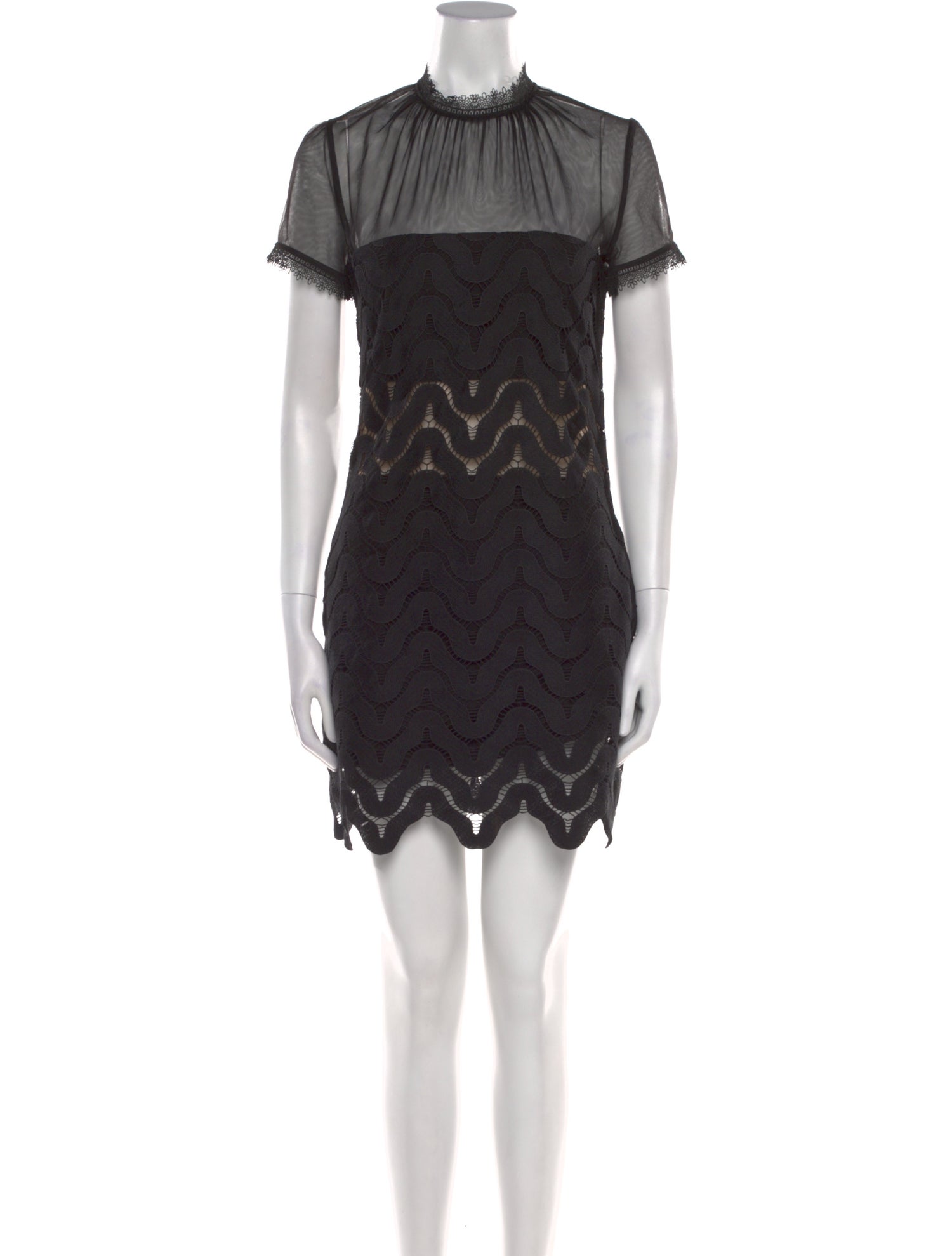 Self-Portrait Lace Pattern Mini Dress