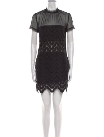 Self-Portrait Lace Pattern Mini Dress