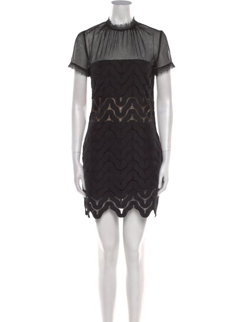 Self-Portrait Lace Pattern Mini Dress