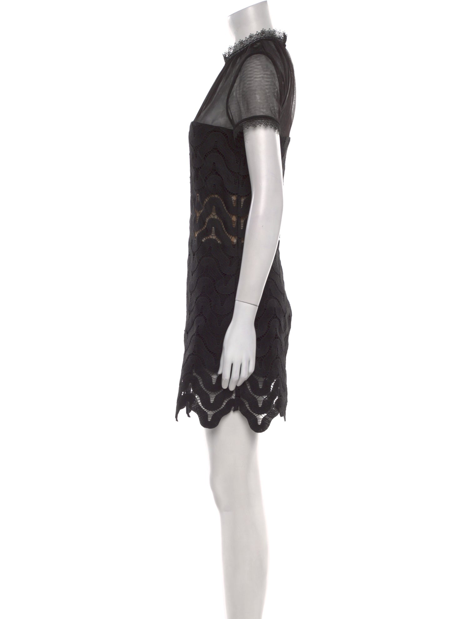 Self-Portrait Lace Pattern Mini Dress