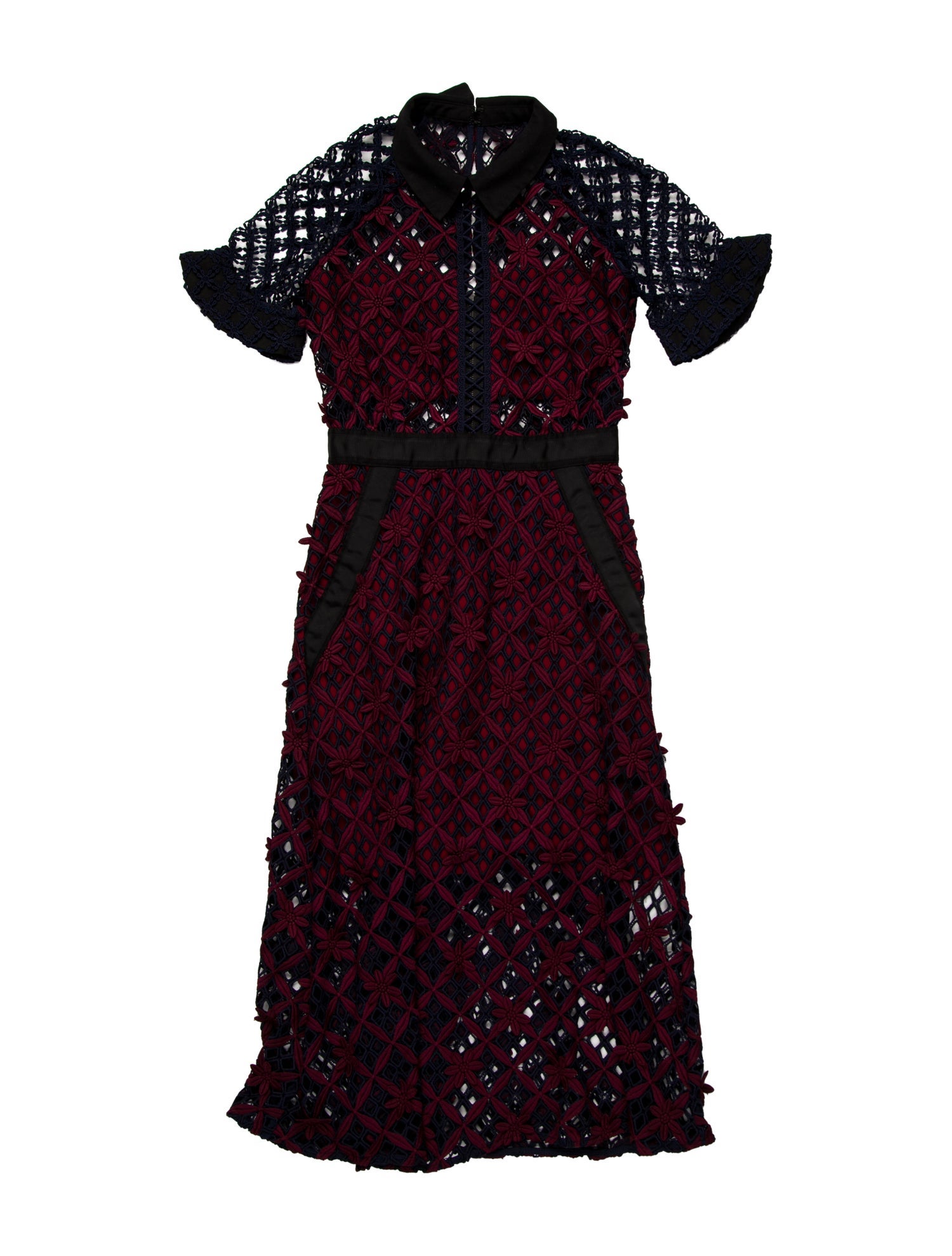 Self-Portrait Lace Pattern Knee-Length Dress