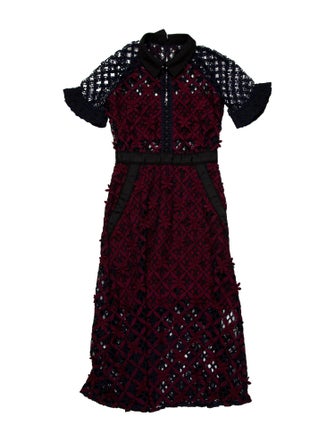 Self-Portrait Lace Pattern Knee-Length Dress