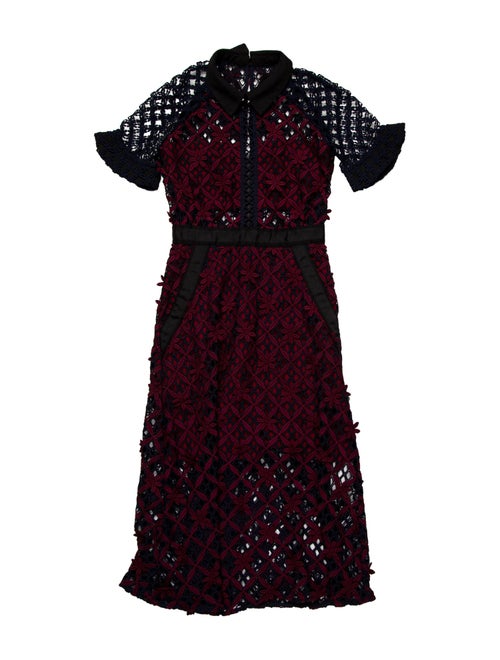 Self-Portrait Lace Pattern Knee-Length Dress