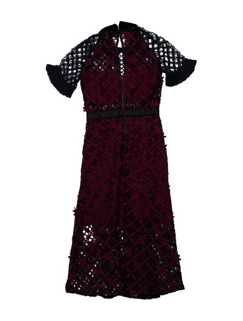 Self-Portrait Lace Pattern Knee-Length Dress