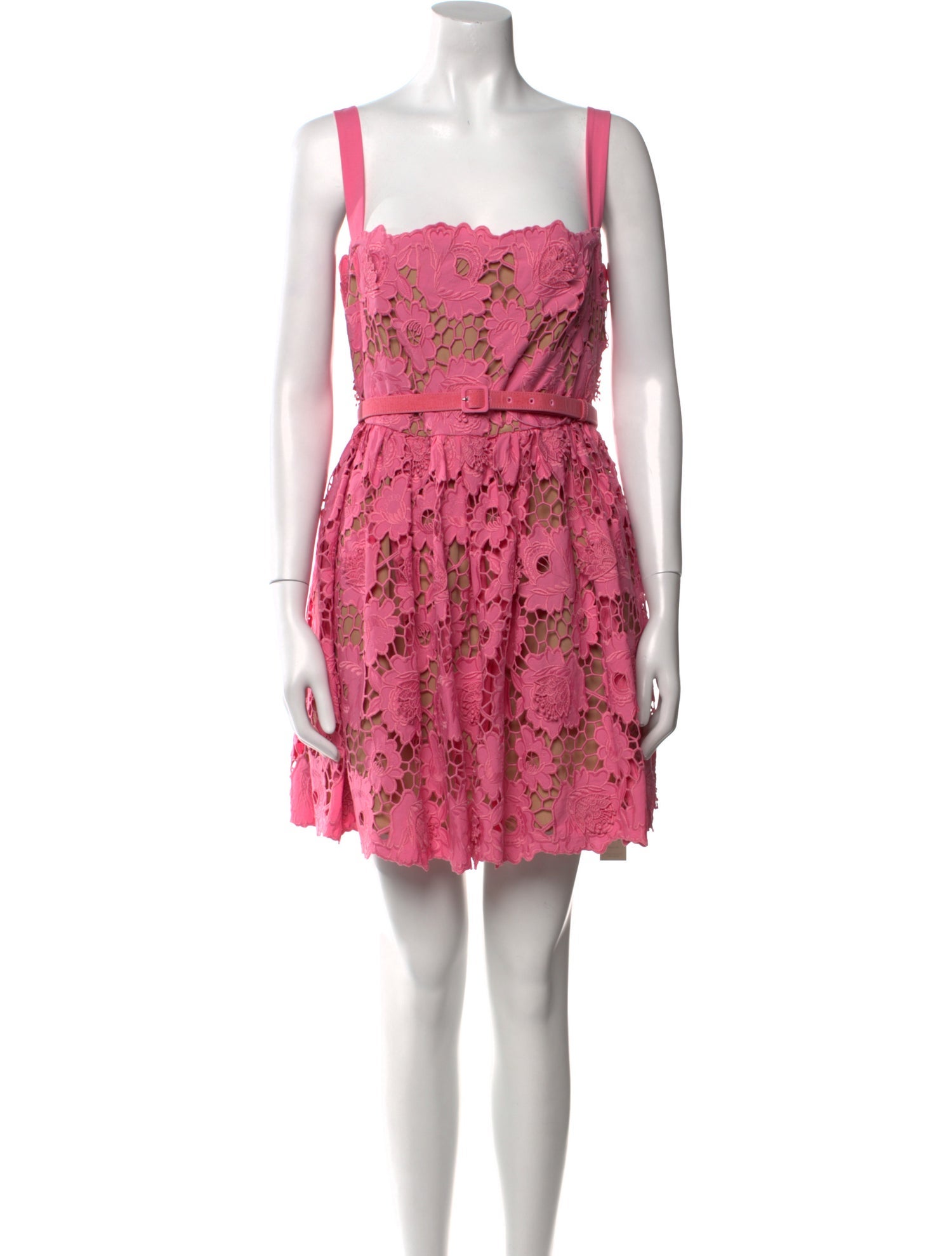 Self-Portrait Lace Pattern Mini Dress