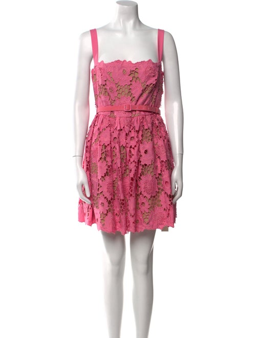 Self-Portrait Lace Pattern Mini Dress