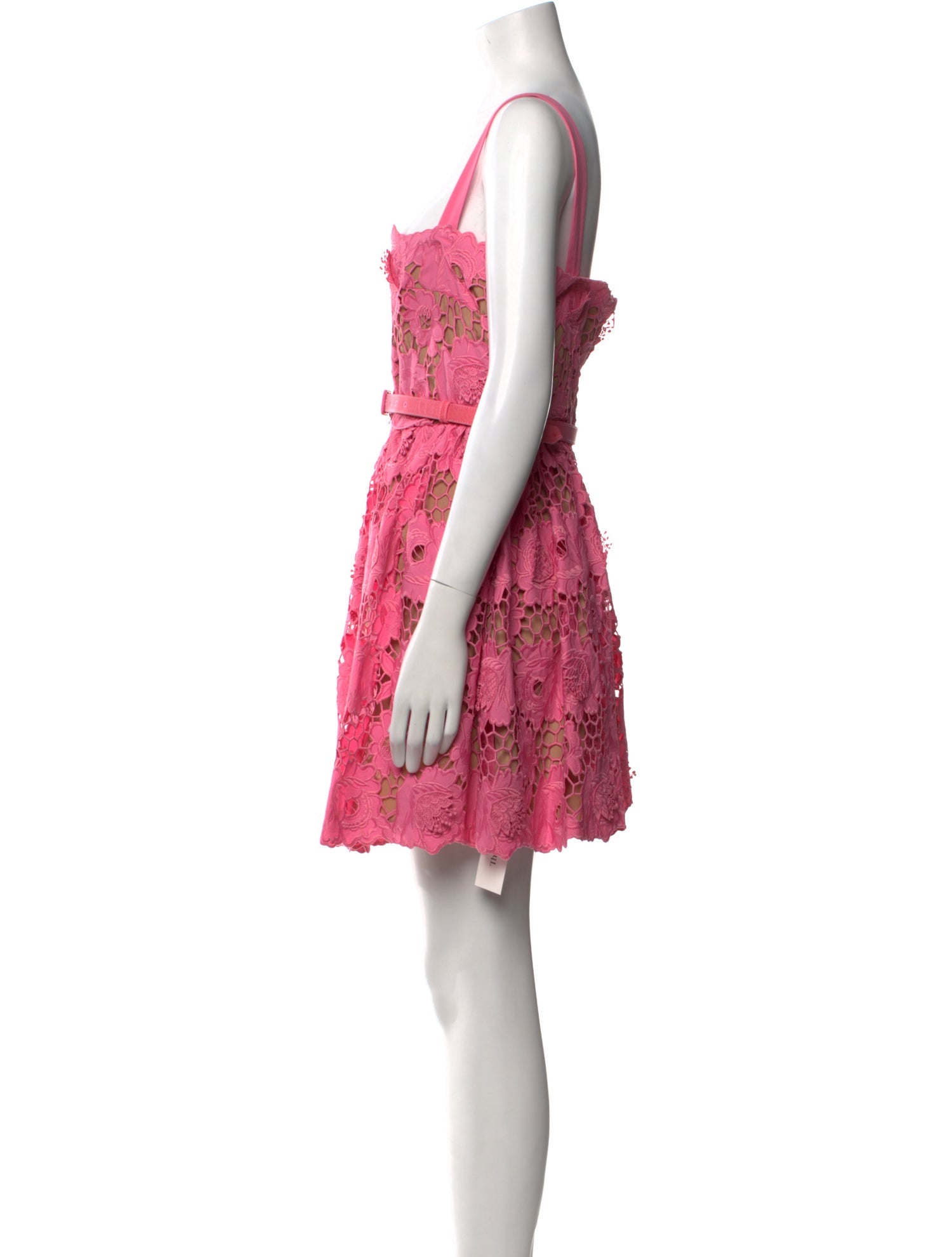 Self-Portrait Lace Pattern Mini Dress