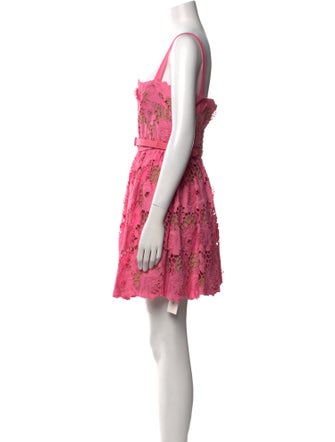 Self-Portrait Lace Pattern Mini Dress